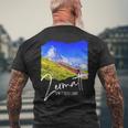 Zermatt お土産 マッターホルン ツェルマット メンズTシャツ バックプリント 高齢者への贈り物