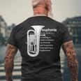 「Euphoria」吹奏楽のためのユーフォニアムユーモア 面白いユーフォニアム メンズTシャツ バックプリント 高齢者への贈り物