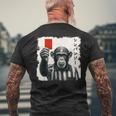 「シンパンジー」審判 シンパン チンパンジー レッドカード 猿 サル スポーツ サッカー 日本語 カタカナ かっこいい メンズTシャツ バックプリント 高齢者への贈り物