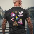 うんこマーク愚かな楽しいワッキーユニコーンバニープリンセスレインボー メンズTシャツ バックプリント 高齢者への贈り物