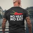 おもしろい 熱なし 食べない 辛い食べ物 クール 唐辛子 辛子 贈り物 メンズTシャツ バックプリント 高齢者への贈り物