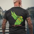 おもしろインコ セキセイインコ ペット オウム 動物 愛 メンズTシャツ バックプリント 高齢者への贈り物