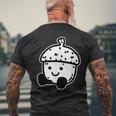 かわいい どんぐり 笑顔 ハッピー どんぐり ブラックワーク ミニマリスト メンズTシャツ バックプリント 高齢者への贈り物