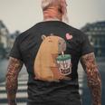 かわいい カピバラ ドリンク バブルティー カワイイ Capy Lover キッズ ガールズ メンズTシャツ バックプリント 高齢者への贈り物