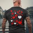 かわいいてんとう虫とハートのてんとう虫柄 メンズTシャツ バックプリント 高齢者への贈り物