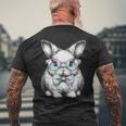かわいいエステティックイースターボウタイバニーウサギメガネ付き メンズTシャツ バックプリント 高齢者への贈り物