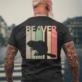 かわいいビーバーの動物 メンズTシャツ バックプリント 高齢者への贈り物