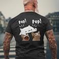 かわいいボンゴ猫遊びポップ猫ミーム メンズTシャツ バックプリント 高齢者への贈り物