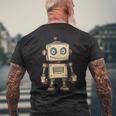 かわいい小さなロボット、ビンテージキッズロボット メンズTシャツ バックプリント 高齢者への贈り物