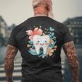 かわいい歯と花iキッズ歯 メンズTシャツ バックプリント 高齢者への贈り物