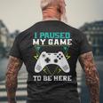 ここに来るためにゲームを一時停止しましたゲーマー メンズTシャツ バックプリント 高齢者への贈り物