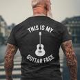 これは私のギターフェイスです ミュージシャン ギタリスト アコースティックギター メンズTシャツ バックプリント 高齢者への贈り物