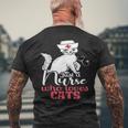 ただの猫好きナースおもしろいネコナース メンズTシャツ バックプリント 高齢者への贈り物