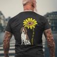 ひまわり サンシャイン ビーグル 動物 ペット ハウンド 犬 恋人 ギフト メンズTシャツ バックプリント 高齢者への贈り物