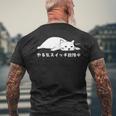 やる気スイッチ故障中 ねこ 猫好き かわいい おもしろ 面白い メンズTシャツ バックプリント 高齢者への贈り物