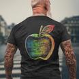 りんご フルーツ ドローイング アート カラフル モチーフ アップル メンズTシャツ バックプリント 高齢者への贈り物