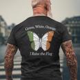 アイルランド、緑、白、オレンジの国旗を誇り メンズTシャツ バックプリント 高齢者への贈り物