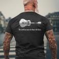 アコースティックギター Earth Has Music For Listen メンズTシャツ バックプリント 高齢者への贈り物