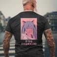 アニメガール猫少女日本蒸気波美少女美少女。 メンズTシャツ バックプリント 高齢者への贈り物