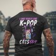 アニメ・猫 K-Pop メンズTシャツ バックプリント 高齢者への贈り物