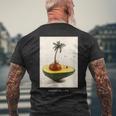 アボカ島 メンズTシャツ バックプリント 高齢者への贈り物