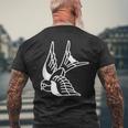アメリカントラディショナル ツバメ 鳥 アウトライン タトゥー メンズTシャツ バックプリント 高齢者への贈り物