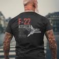 アメリカ航空機ステルス戦闘機 F22 ラプター メンズTシャツ バックプリント 高齢者への贈り物
