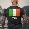 イタリアの国旗 メンズTシャツ バックプリント 高齢者への贈り物
