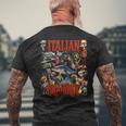 イタリアンブレイン レッド ウイルス ミーム マニア グラフィック メンズTシャツ バックプリント 高齢者への贈り物