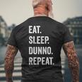 イート・スリープ・ディスクダンノ・リピート メンズTシャツ バックプリント 高齢者への贈り物