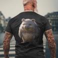 ウォンバット オーストラリア 有袋類 スイートウォンバット メンズTシャツ バックプリント 高齢者への贈り物
