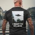 エイリアン Ufo ハンターシャツ I Want To Believe メンズTシャツ バックプリント 高齢者への贈り物