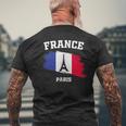 エッフェル塔 パリ フランス フランス 国旗 バケーション パリ メンズTシャツ バックプリント 高齢者への贈り物