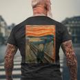 エドヴァルド表現主義の叫びムンクアート メンズTシャツ バックプリント 高齢者への贈り物