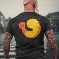 エビフライ エビの天ぷら 海老 コスチューム メンズTシャツ バックプリント 高齢者への贈り物