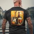 エレキギター好きのための酒とビールのロックギター メンズTシャツ バックプリント 高齢者への贈り物