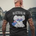オーストラリアの国旗がかわいいコアラ メンズTシャツ バックプリント 高齢者への贈り物