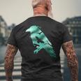 オーディンブラックカラスギフトバイキングレイヴンシルエット メンズTシャツ バックプリント 高齢者への贈り物