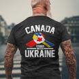 カナダはウクライナのウクライナのカナダの旗のtシャツで立ちます メンズTシャツ バックプリント 高齢者への贈り物