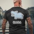 カバ くん Kaba【どうぶつフレンズ】動物園 ゆるくてかわいい キャラクター イラスト メンズTシャツ バックプリント 高齢者への贈り物