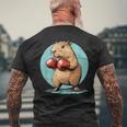カピバラボクシングチャンピオン 千と千尋の神隠し メンズTシャツ バックプリント 高齢者への贈り物