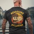カプチーノ アサシーノ バレリーナ 面白い イタリアン ブレイン ミーム メンズTシャツ バックプリント 高齢者への贈り物