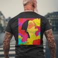 カラフルなドリームスケープ – シュールな顔と抽象的な波 メンズTシャツ バックプリント 高齢者への贈り物