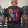 カラフルなニューヨークシティファッショングラフィックtシャツ、ニューヨーク市 メンズTシャツ バックプリント 高齢者への贈り物