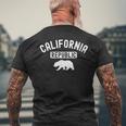カリフォルニアリパブリックベアサーフビーチビンテージ国立公園 メンズTシャツ バックプリント 高齢者への贈り物