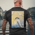 カワセミ 鳥 動物 ヴィンテージ 和 浮世絵 自然 江戸 メンズTシャツ バックプリント 高齢者への贈り物