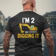 キッズ I'm 2 And Digging It 男の子向けのかわいいショベルデザイン メンズTシャツ バックプリント 高齢者への贈り物