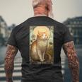 キャットタロットカード、サンタロットカード、アールヌーボーtシャツ メンズTシャツ バックプリント 高齢者への贈り物