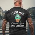 キュート アイラブミント チョコチップス アイスクリーム好き 夏 パーティー メンズTシャツ バックプリント 高齢者への贈り物