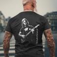 ギターを弾くデビッド・ギルモア メンズTシャツ バックプリント 高齢者への贈り物